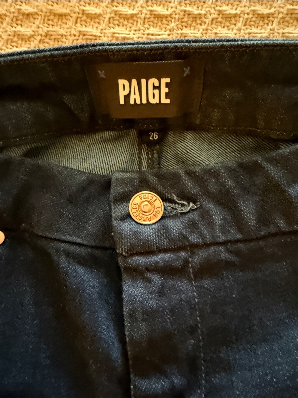 PAIGE Dark Navy Straight-Leg Jeans - Picture 6 of 7